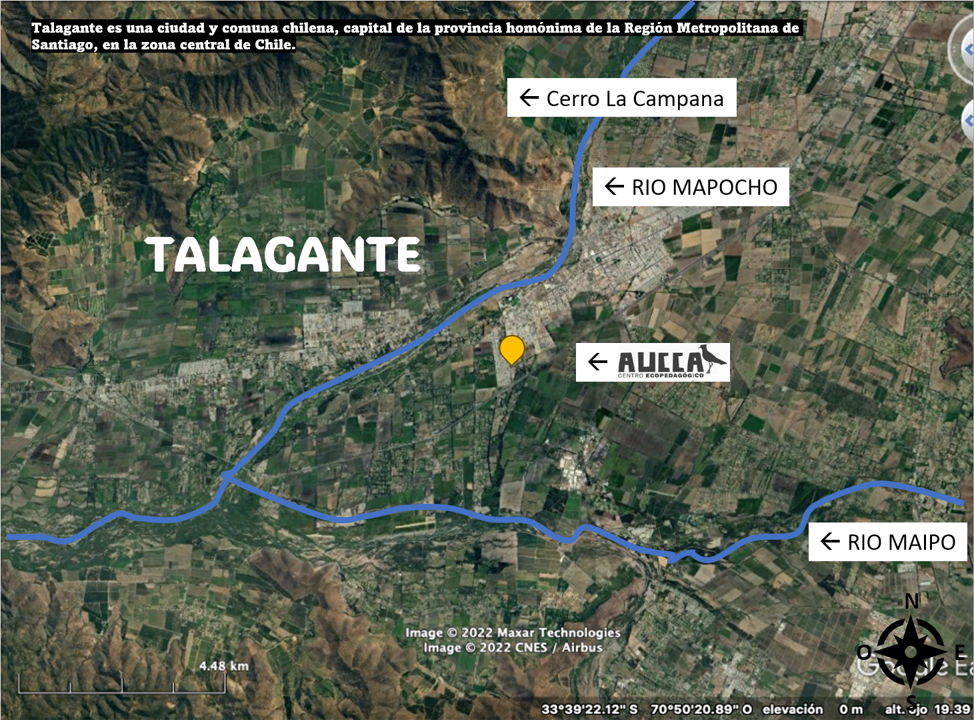 Mapa ilustrado de la ubicación de Aucca en Talagante